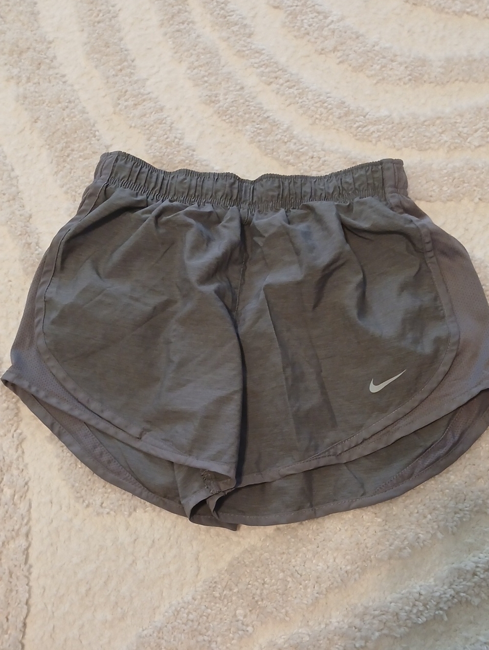 Nike Women’s Gray Athletic Running Shorts with Reflective Swoosh